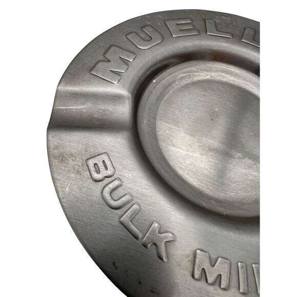 Mueller Bulk Milk Tanks Metal Ashtray 6" Silver Color Advertising Collectible - Picture 4 of 5